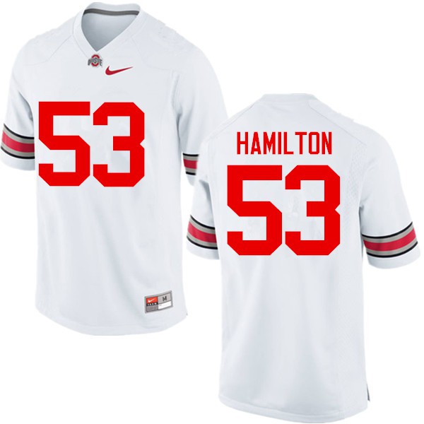Ohio State Buckeyes #53 Davon Hamilton Men Football Jersey White OSU47713